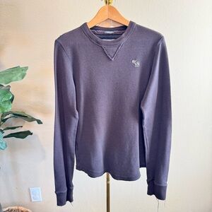 VTG Y2K Abercrombie Fitch Men M T-Shirt Muscle Thermal Waffle Knit Long Sleeve